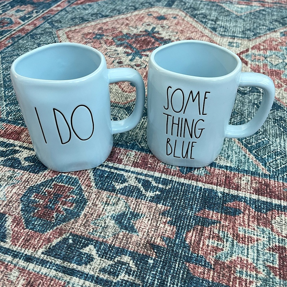 Rae Dunn coffee mugs set of 2 “I Do” and “Something Blue”